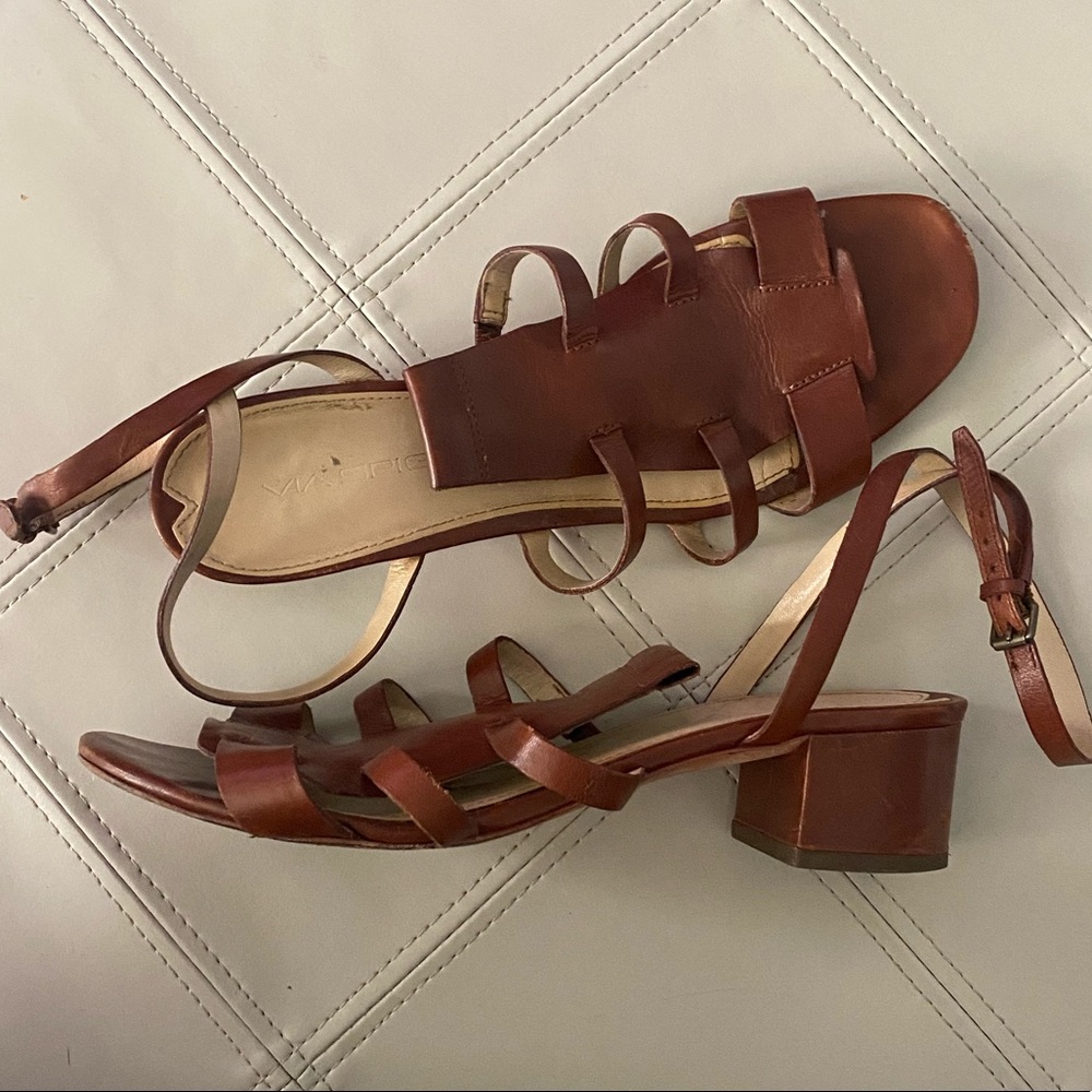 Via Spiga Brown Leather Gladiator Sandals
